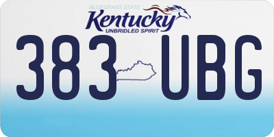 KY license plate 383UBG