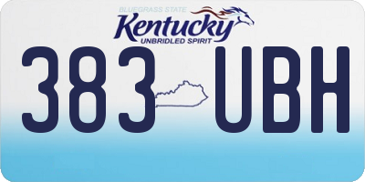 KY license plate 383UBH
