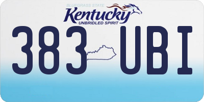 KY license plate 383UBI