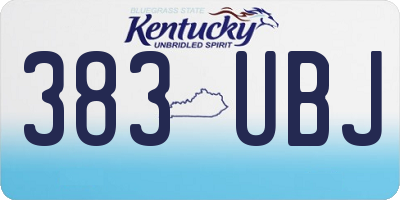 KY license plate 383UBJ