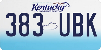 KY license plate 383UBK