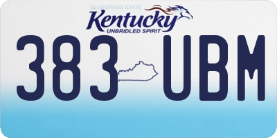 KY license plate 383UBM
