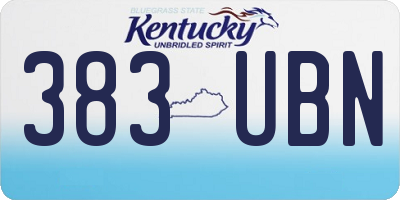 KY license plate 383UBN