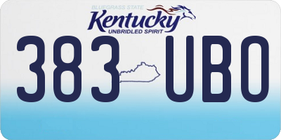 KY license plate 383UBO