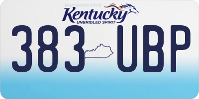 KY license plate 383UBP