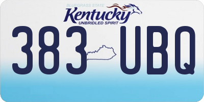 KY license plate 383UBQ
