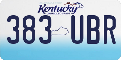 KY license plate 383UBR