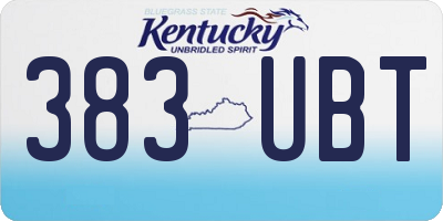 KY license plate 383UBT