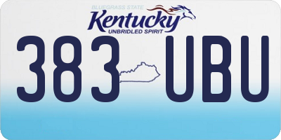 KY license plate 383UBU