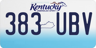 KY license plate 383UBV