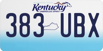 KY license plate 383UBX