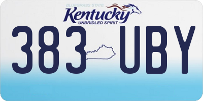 KY license plate 383UBY