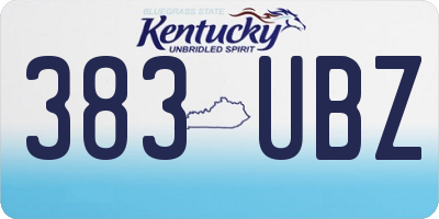 KY license plate 383UBZ