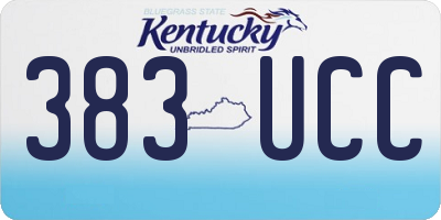 KY license plate 383UCC