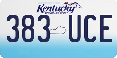 KY license plate 383UCE