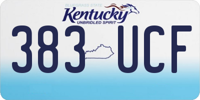 KY license plate 383UCF