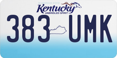 KY license plate 383UMK
