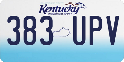KY license plate 383UPV