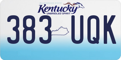 KY license plate 383UQK