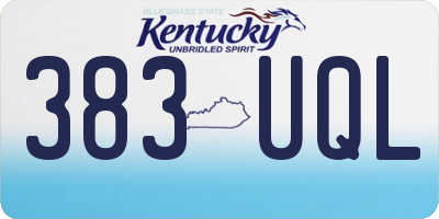KY license plate 383UQL