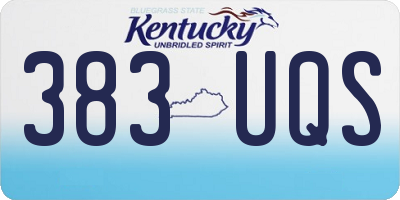 KY license plate 383UQS