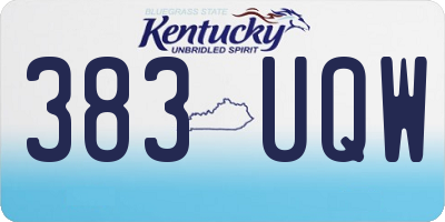 KY license plate 383UQW