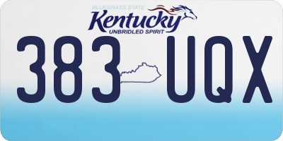 KY license plate 383UQX