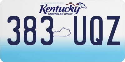 KY license plate 383UQZ