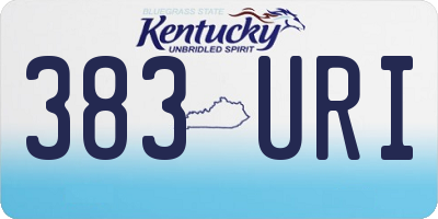 KY license plate 383URI