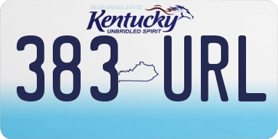 KY license plate 383URL