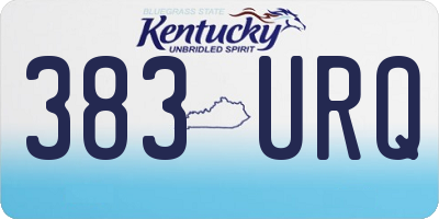 KY license plate 383URQ