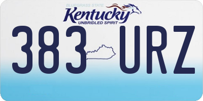 KY license plate 383URZ