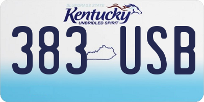 KY license plate 383USB