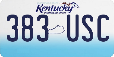 KY license plate 383USC