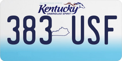 KY license plate 383USF