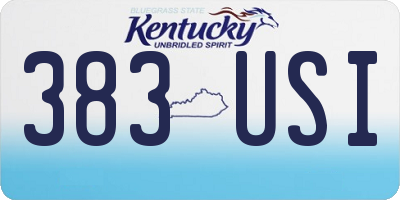 KY license plate 383USI