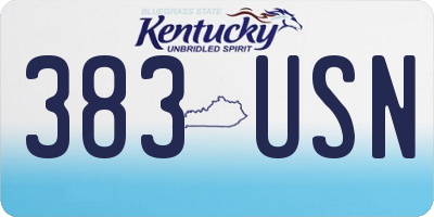KY license plate 383USN