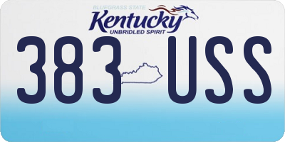 KY license plate 383USS