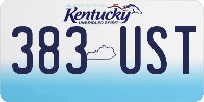KY license plate 383UST