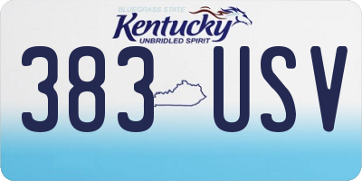 KY license plate 383USV