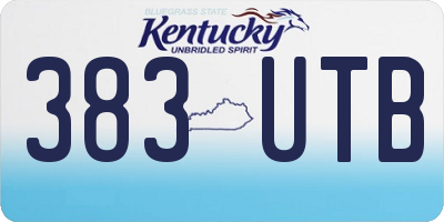 KY license plate 383UTB