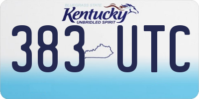 KY license plate 383UTC