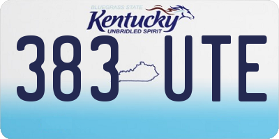 KY license plate 383UTE