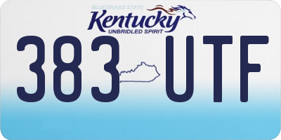 KY license plate 383UTF