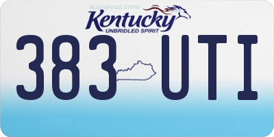 KY license plate 383UTI