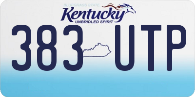 KY license plate 383UTP