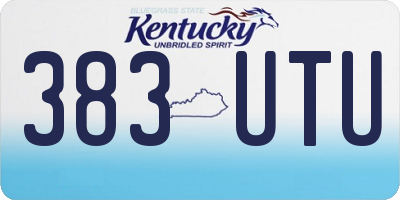 KY license plate 383UTU