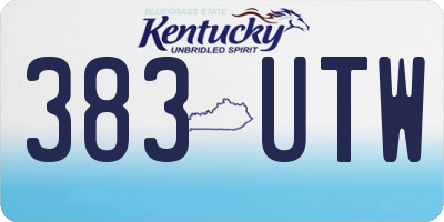 KY license plate 383UTW