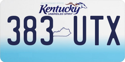 KY license plate 383UTX