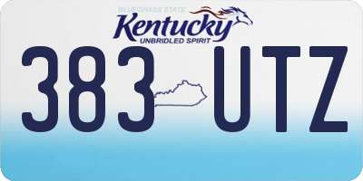 KY license plate 383UTZ